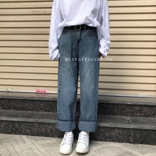 Quần jeans xanh khói