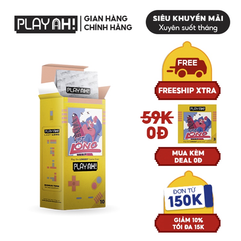 Bao Cao Su PLAYAH Last Long Kéo Dài Thời Gian Hộp 10