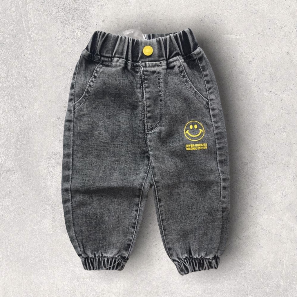 quần jeans dài unisex bé trai bé gái dáng jogger