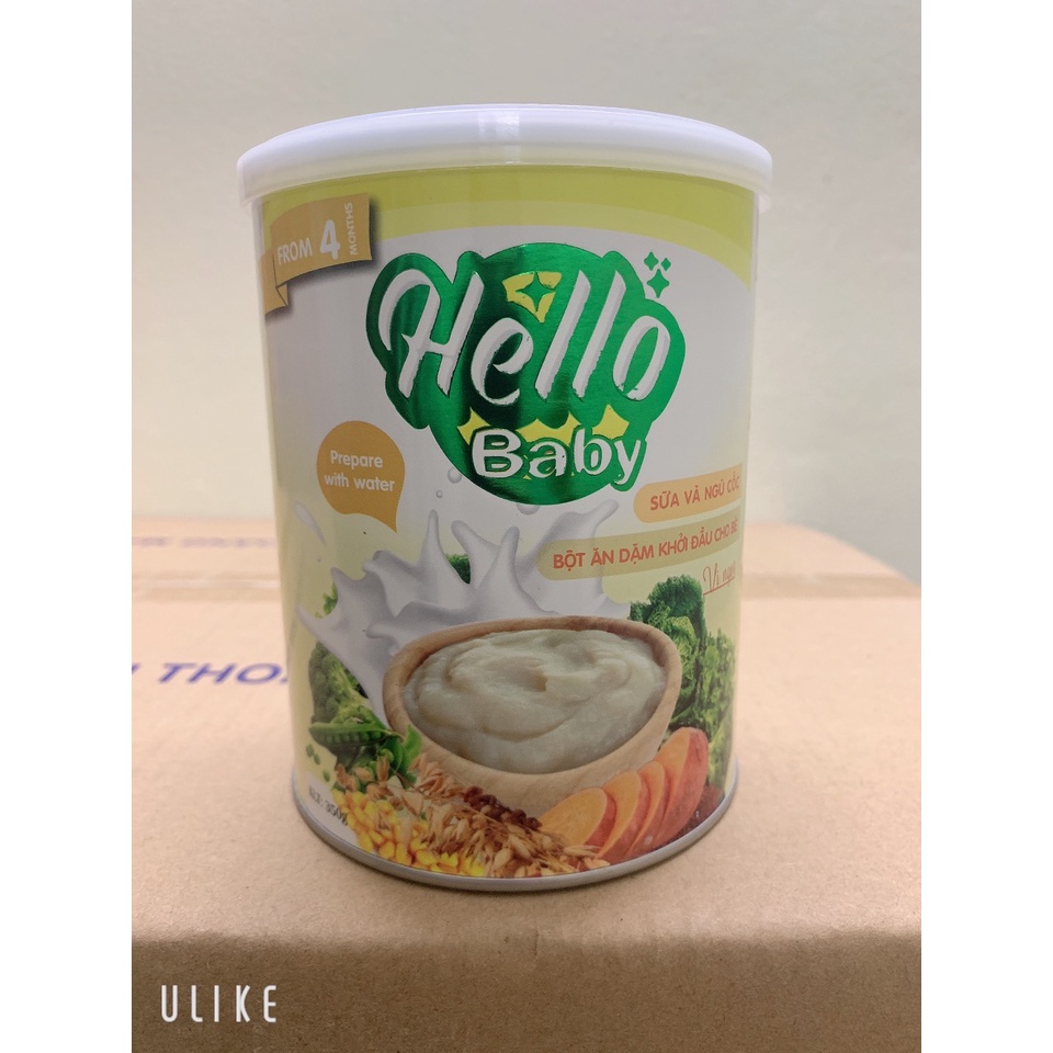 Bột Ăn dặm HELLO BABY 350gr Vị ngọt cho trẻ từ 4 tháng tuổi trở lên - Bổ sung nguồn dinh dưỡng tối ưu cho bé