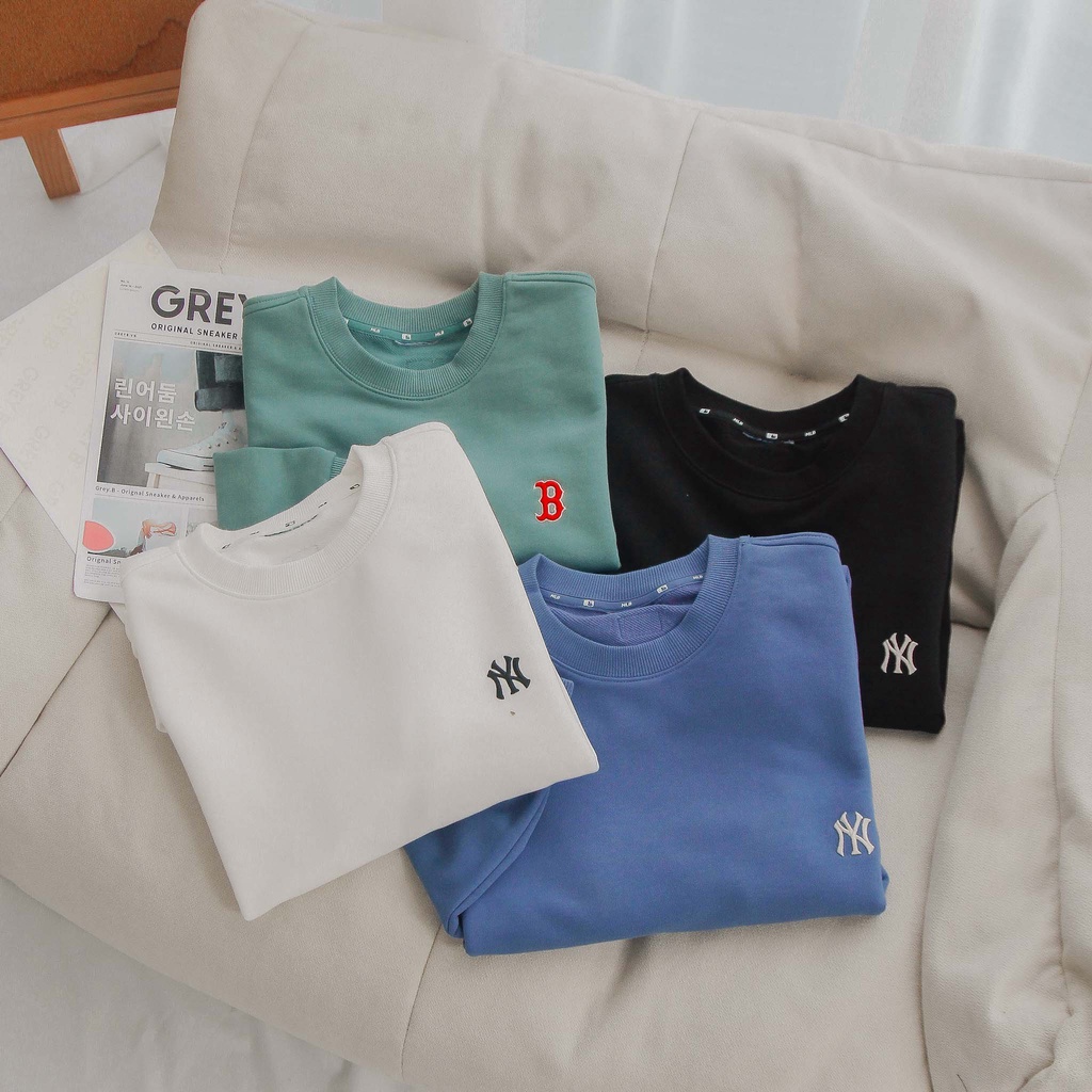 Áo Sweater Nỉ Da Cá Thêu Logo NY Nhiều Màu Phong Cách Hàn Quốc