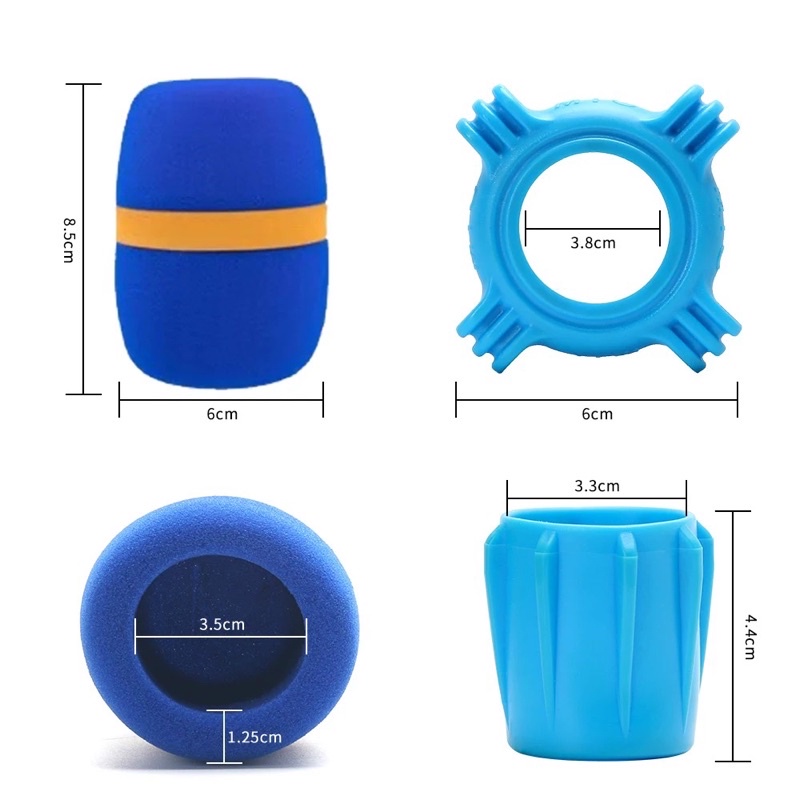 Combo 1 bộ chống lăn đầu đuôi và mút xốp cho micro