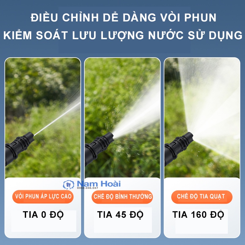 Máy Rửa Xe Cầm Tay Zhong Hui Thế Hệ 4 48VF 400W15.000 mAh, Áp lực nước cực mạnh [BẢO HÀNH 12 THÁNG]