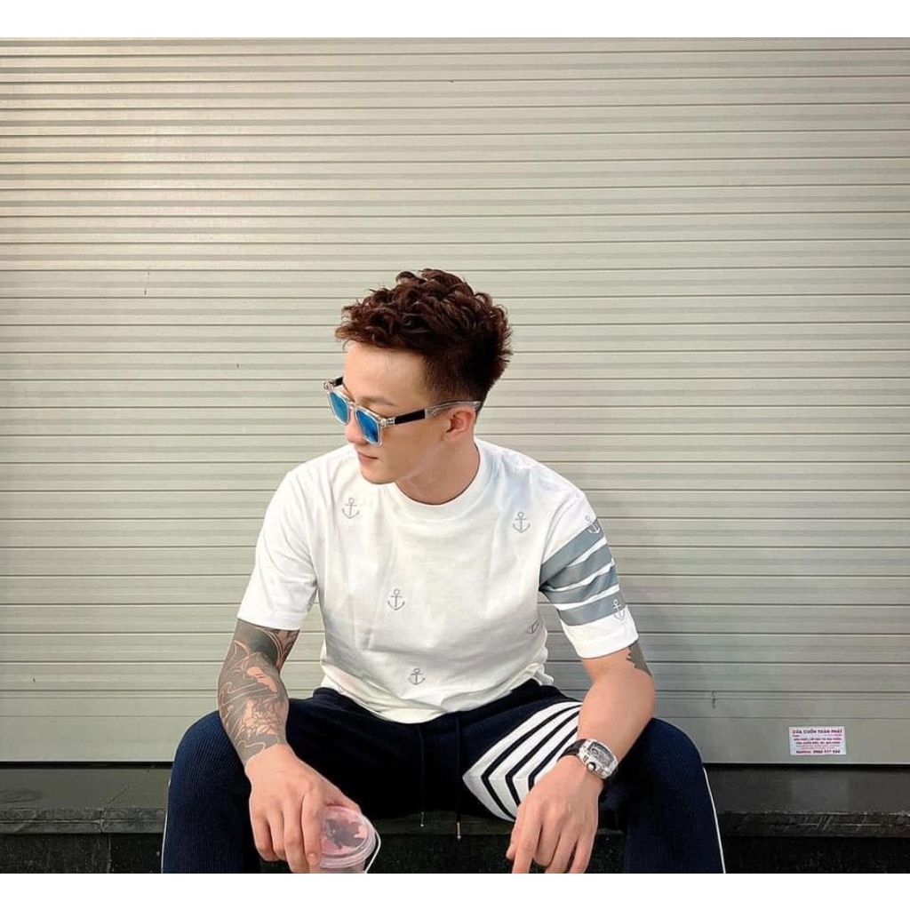 Áo Phông Hè Tay Ngắn In Mỏ Neo, Áo Thun Nam Nữ Phong Cách Trẻ Trung Năng Động