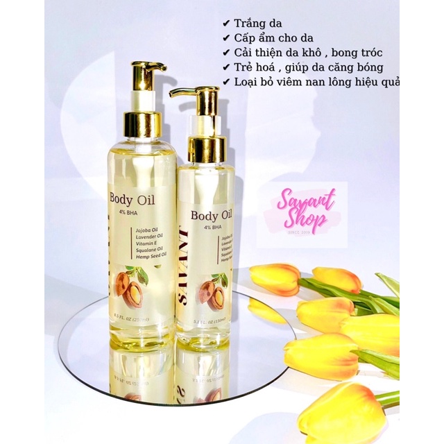 [4%BHA] Dầu Dưỡng Trắng Và Căng Bóng Da SAVANT [ BODY OIL]