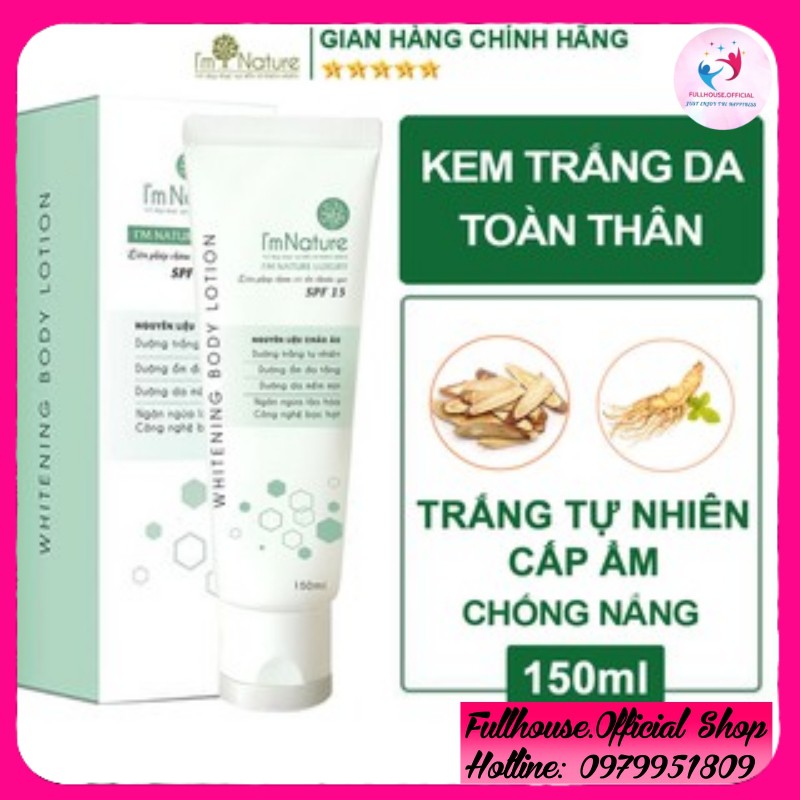 Kem Dưỡng Trắng Da Toàn Thân I'm Nature Whitening Body Lotion I'M NATURE 150ml SPF15+
