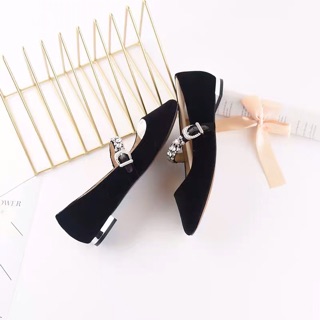 GIÀY NHUNG NGANG ĐÍNH ĐÁ MARY JANE [ ORDER ]