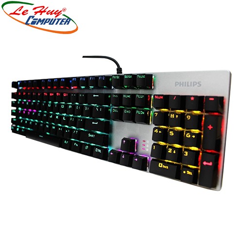 [Mã 267ELSALE hoàn 7% đơn 300K] BÀN PHÍM CƠ GAMING PHILIPS SPK 8404 LED RGB