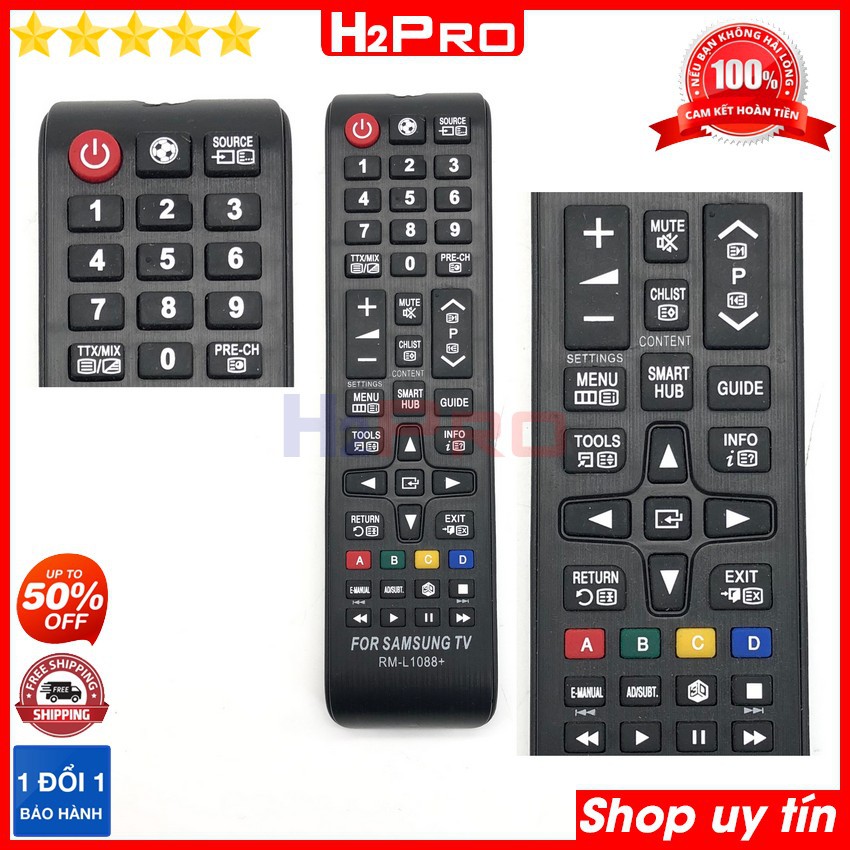 Điều khiển dùng cho tivi SAMSUNG RM-L1088+ H2Pro sử dụng tốt (1 chiếc), remote cho tv LED-SMART SAMSUNG giá rẻ (tặng đôi