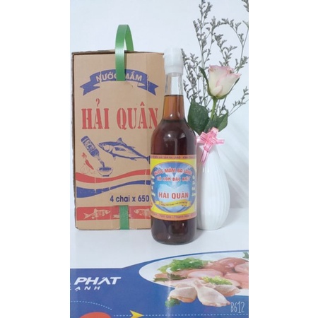 [ 1 xách 4 chai 650ML] Nước mắm nhĩ cá cơm Hải Quân