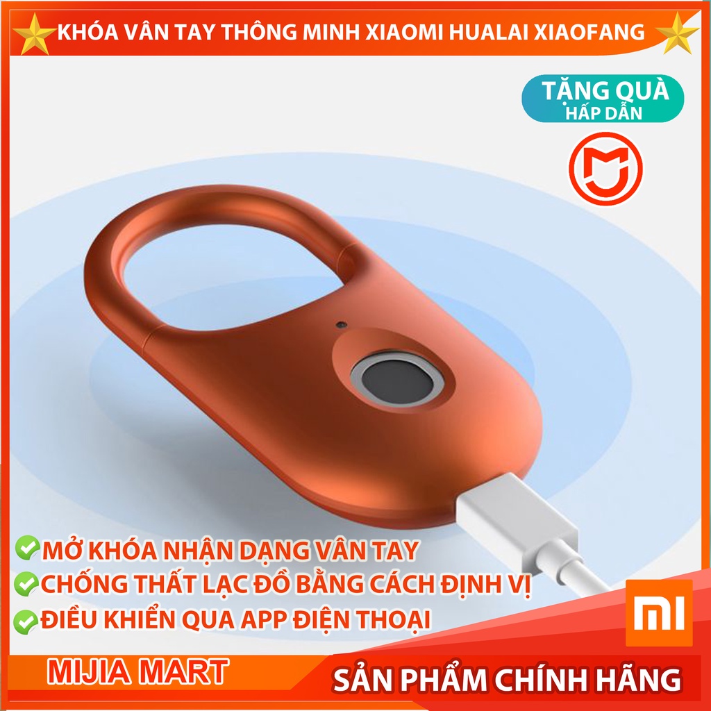 Khóa vân tay cao cấp Xiaomi Hualai Xiaofang, khóa thông minh cho túi sách, vali, khóa túi tài liệu, điều khiển qua app