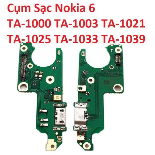 Cụm mạch sạc NOKIA 6 kèm micro jack tai nghe charger port usb bo main mainboard cổng chân sạc thay thế
