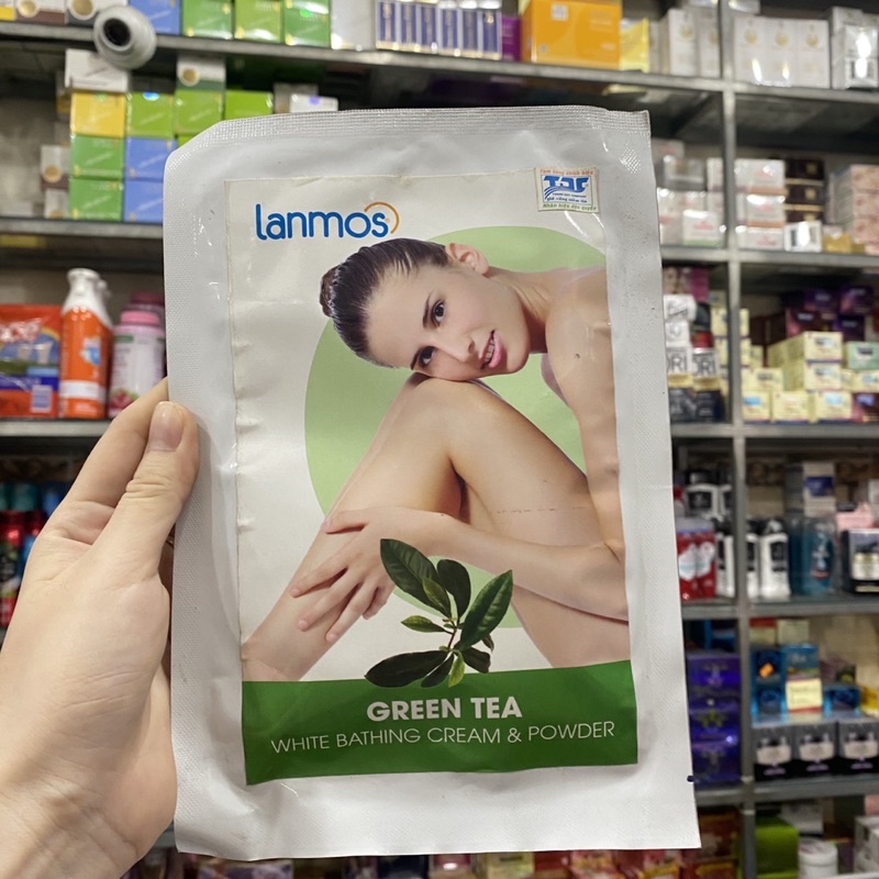 Kem Và Bột Tắm Trắng Trà Xanh Lanmos 120g