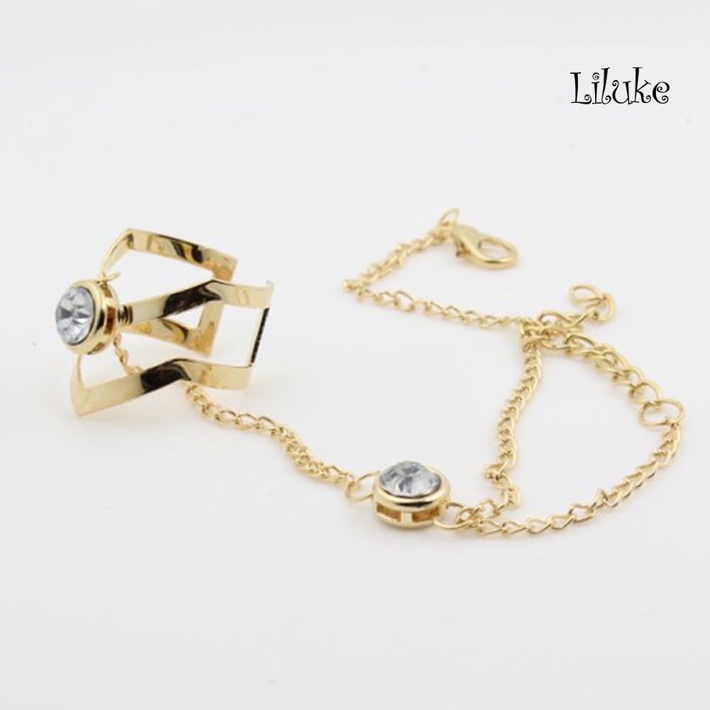 Vòng Tay Hợp Kim Mạ Vàng Trang Trí Đính Đá Thời Trang Cho Nữ