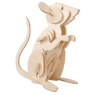 Đồ Chơi Lắp Ghép Gỗ 3D Con Chuột An Toàn Cho Bé