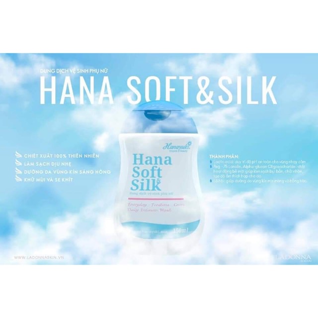 Dung Dịch Vệ Sinh Phụ Nữ Hana Soft &amp; Silk( chính hãng)