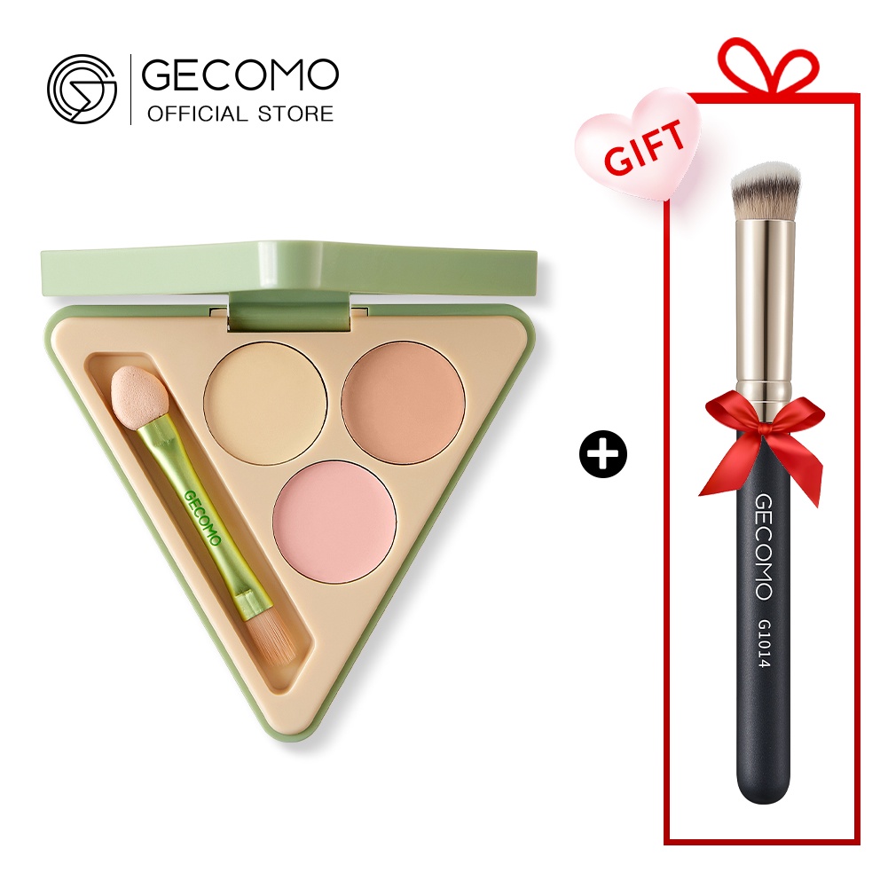 Kem che khuyết điểm GECOMO 3 in 1 Concealer với bộ cọ tiện dụng