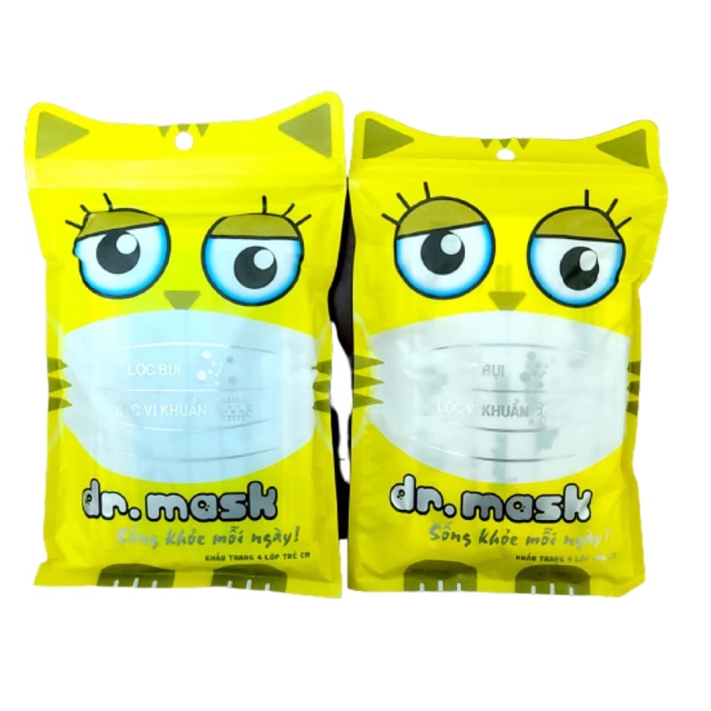 TÚI 10 KHẨU TRANG TRẺ EM 4 LỚP - DR.MASK