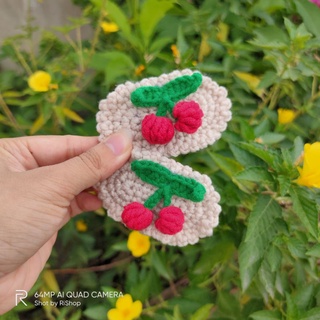 Kẹp Tóc Handmade Bằng Len Cherry