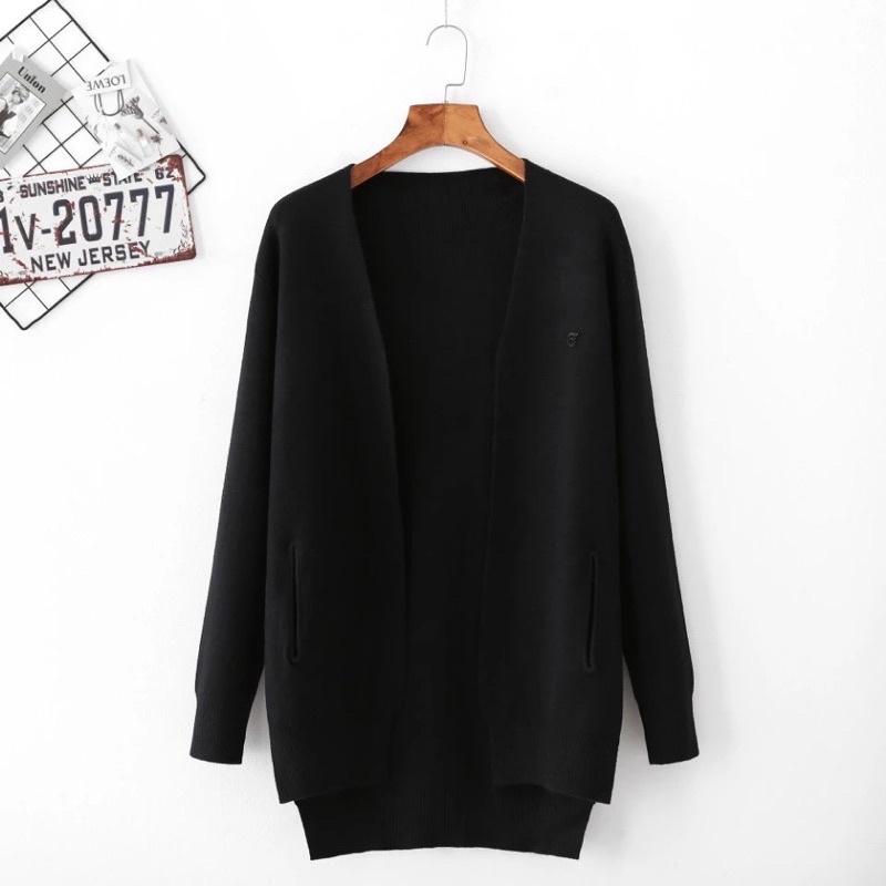 Áo cardigan len nam đen dáng vừa slim fit co giãn tôn dáng lịch lãm áo khoác thu đông