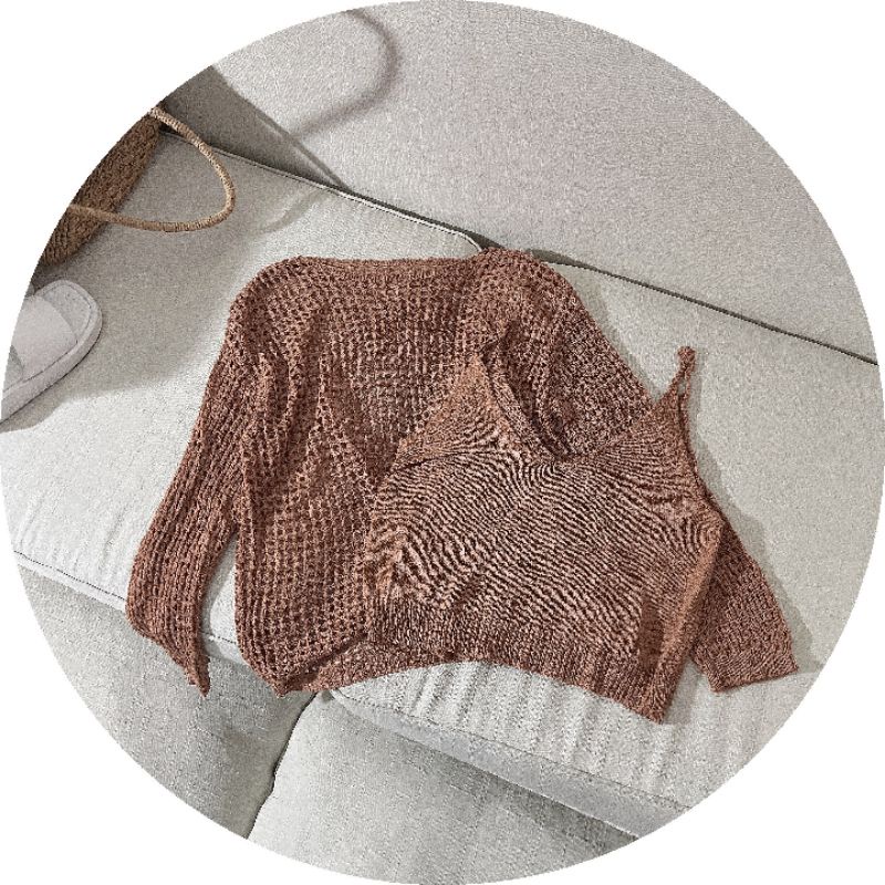 SET ÁO LEN LỖ KÈM ÁO 2DÂY