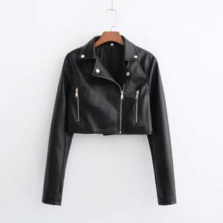 Áo khoác da jacket dáng ngắn