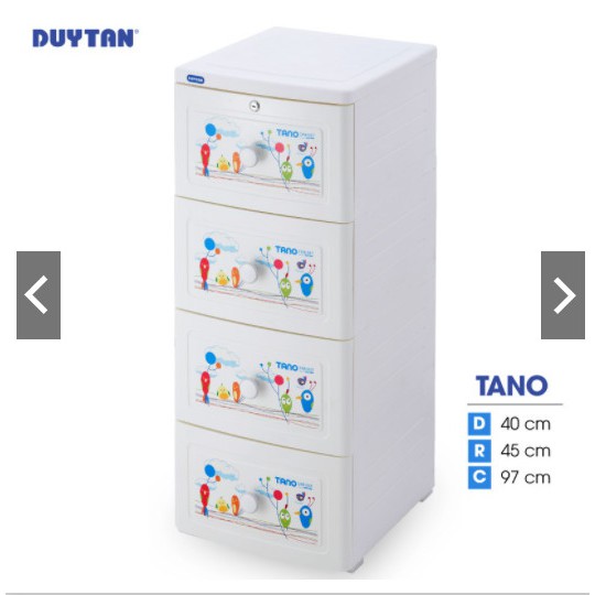 Tủ nhựa Duy Tân Tano 4 ngăn - Nhiều hoa văn