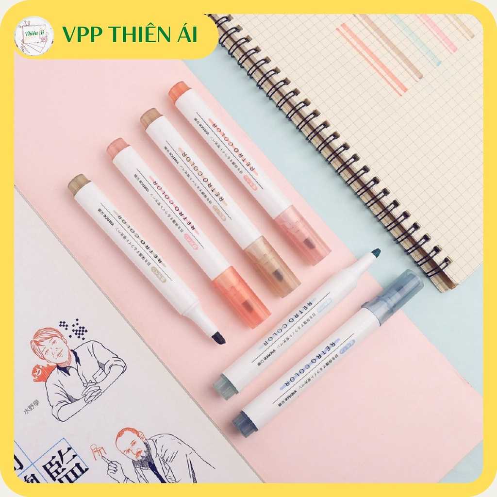 [Mã LIFEBOOK2 giảm 10% đơn 0Đ] Bút highlight pastel dạ quang ghi nhớ dòng cute đánh dấu nhiều màu