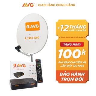 Bộ đầu thu kỹ thuật số vệ tinh DTH + 12 tháng gói Cao cấp Truyền hình AVG xem 150 kênh