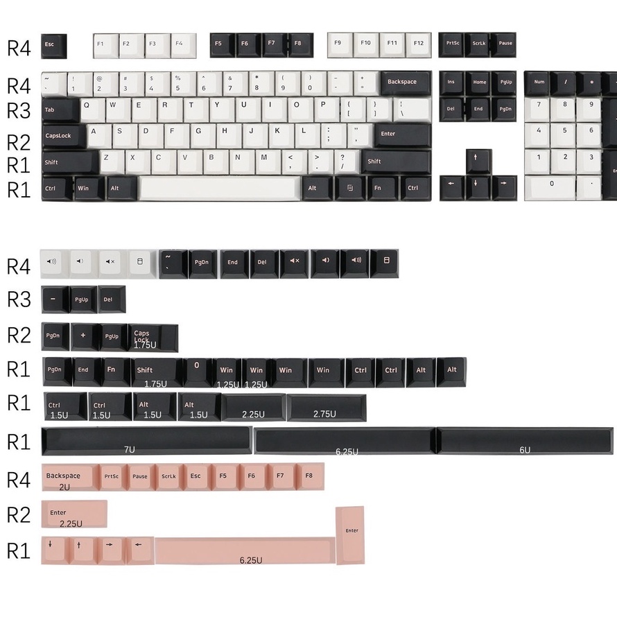 Capturer Olivia keycap chiều cao nguyên bản PBT đúc hai màu trọn bộ IKBC Cherry MX8.0