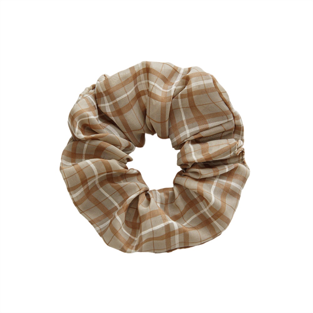 Dây Cột Tóc Vải Sợi Sọc Ca Rô Thiết Kế Mới Dễ Phối Đồ Dành Cho Bạn Gái