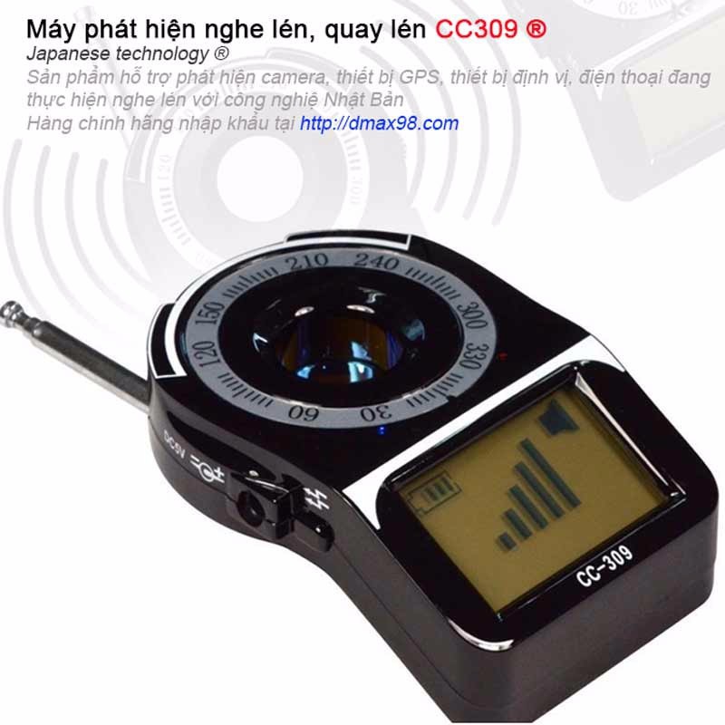 Máy phát hiện Camera, GPS, nghe lén, định vị CC309 chính hãng Nhật Bản