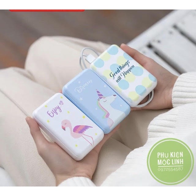 Pin sạc dự phòng 10W 18 hình cute sạc nhanh nhỏ gọn