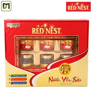 Freeship từ 99k - Yến Sào Red Nest - ĐƯỜNG PHÈN - 06 lọ x 70 ml - Kèm giỏ xách - Hãng phân phối