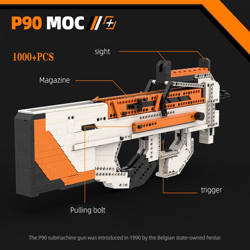 Đồ Chơi Lắp Ráp Kiểu LEGO CSGO , Free Fire Lửa Chùa Mô Hình P90 Black Ice, ASIIMOV Với 1200+ Mảnh Ghép,  Của Kevin183