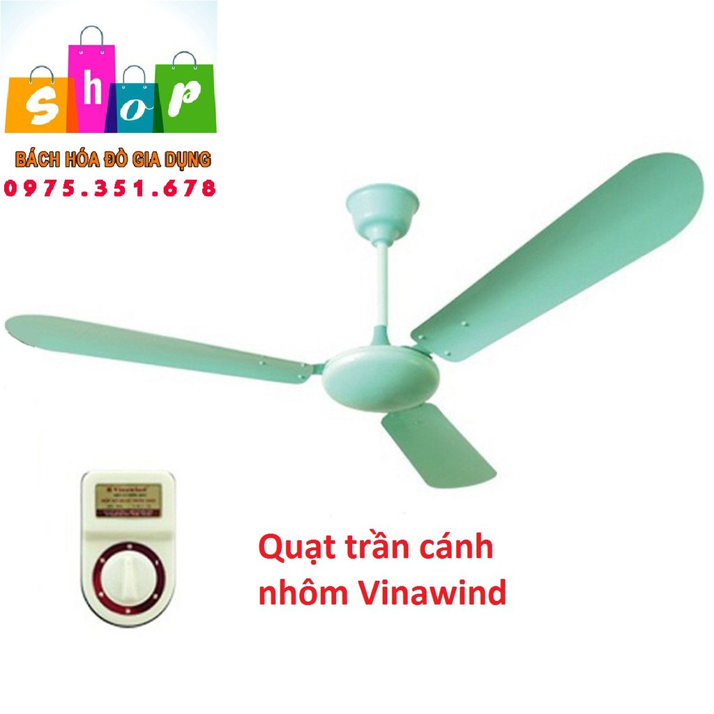 Quạt trần cánh nhôm (QT1400-N) dùng hộp số-Giadung24h