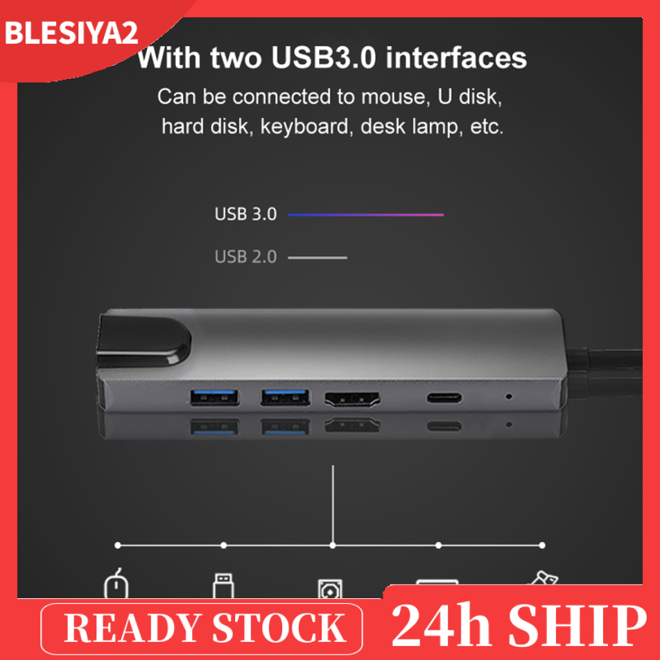 Bộ Chuyển Đổi Usb-C Type-C Hub Sang 2x Usb 3.0 65w Pd Ethernet Rj45 | BigBuy360 - bigbuy360.vn