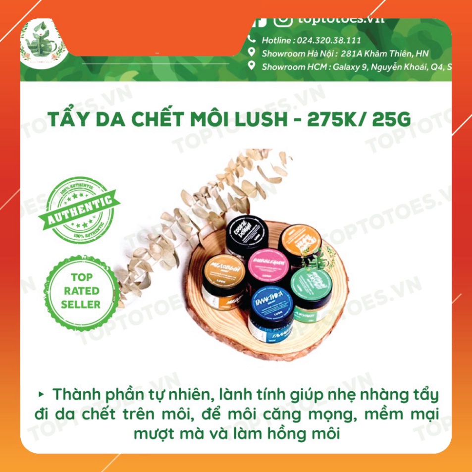 CHI ÂN HÈ Tẩy da chết môi Lush lành tính, làm hồng mịn môi CHI ÂN HÈ
