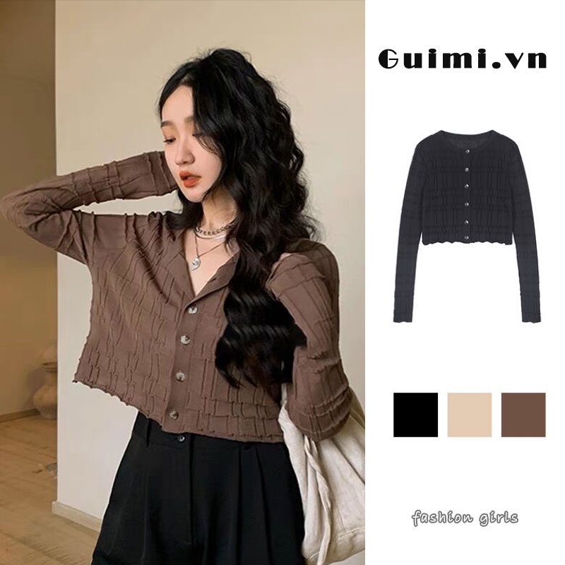 NZN Áo Khoác Cardigan Chống Nắng Phong Cách Retro Cho Nữ Có 3 Màu Sắc Chọn Lựa