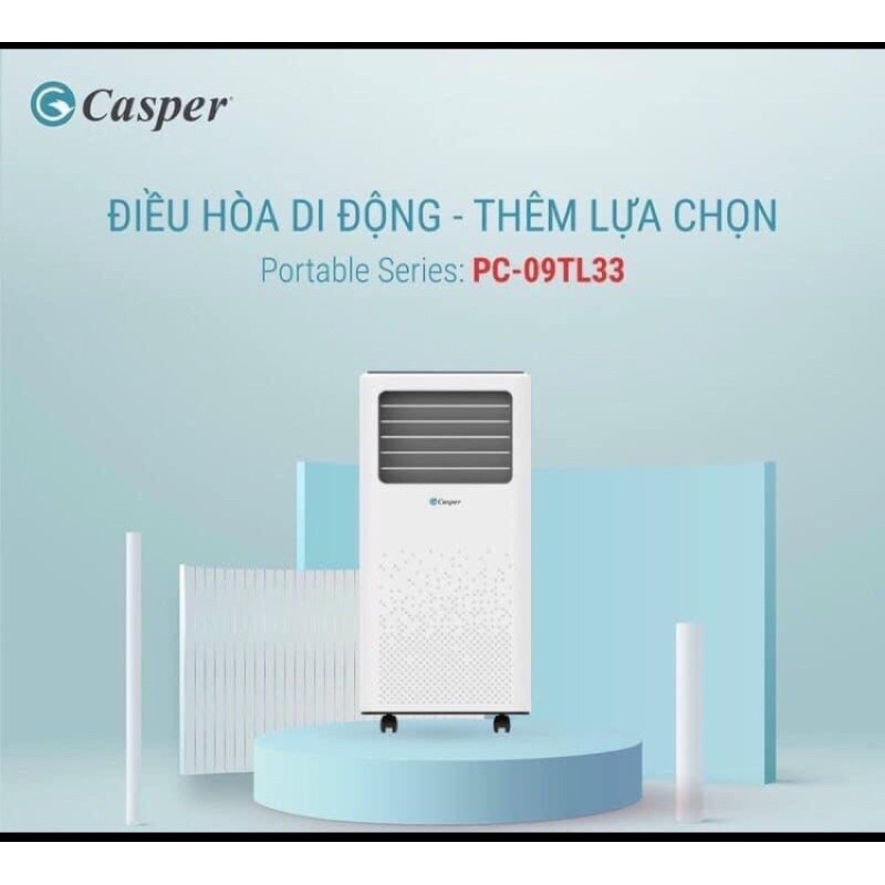 Điều hoà di động Casper 9000btu PC09TL33. Miễn phí vận chuyển Hà Nội và các tỉnh lân cận