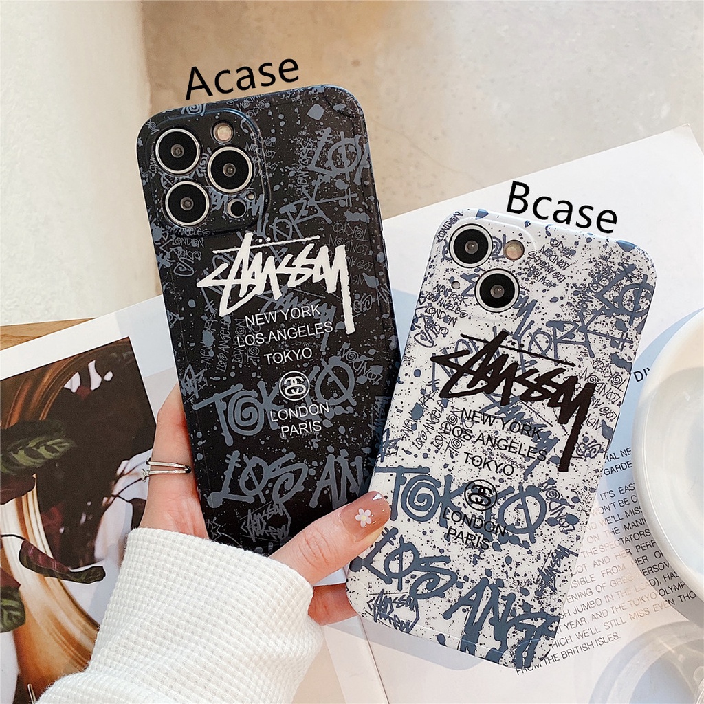 Ốp Điện Thoại Nhựa Cứng Họa Tiết graffiti STUSSY Cho iphone15 14 13 12 mini 11 pro max 6 / 6s 7 / 8plus se2 x / xs xr xsmax #HG5123