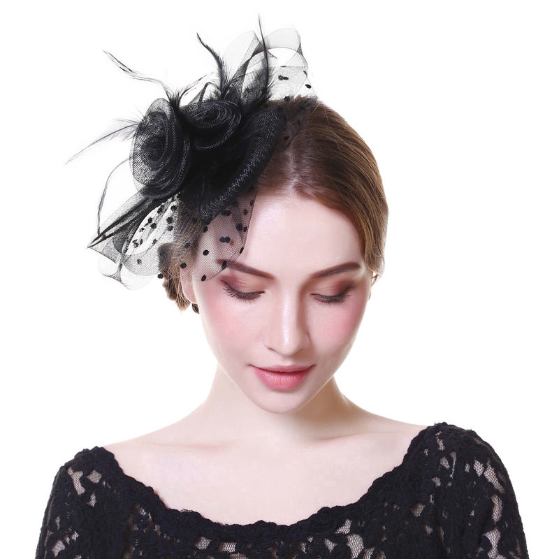 Băng Đô Cài Tóc Đính Lông Vũ Thiết Kế Tinh Tế