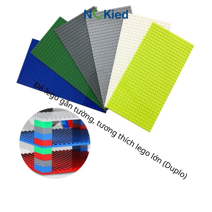 Tấm đế lê gô duplo, nền base size 51x25.5cm, tương thích hạt hớn cho bé từ 2 đến 6 tuổi_Nukied