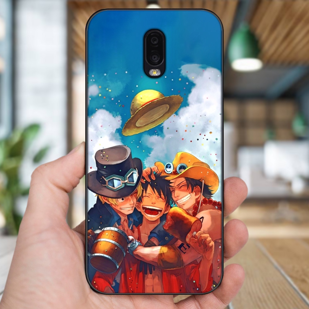 Ốp lưng Samsung J7 Plus viền đen in hình Ace One Piece