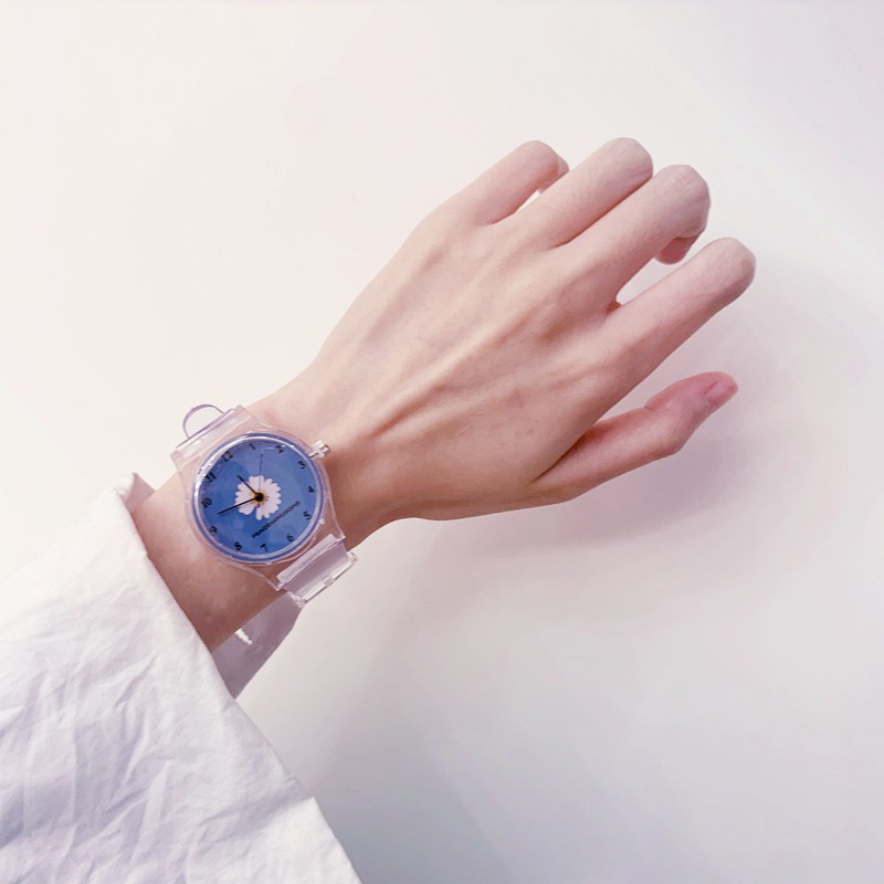 (Giá Sỉ) Đồng hồ thời trang nữ Peace C109 hoa cúc dây silicon trong suốt, chống nước nhẹ, bảo hành 6 tháng | BigBuy360 - bigbuy360.vn