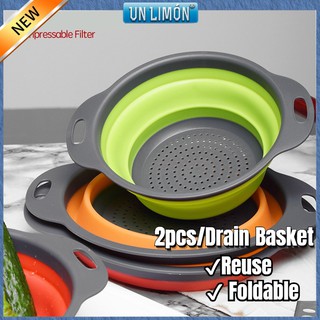 2 Cái Dụng Cụ Nhà Bếp Giỏ đựng Trái Cây Có Thể Gập Lại Tròn