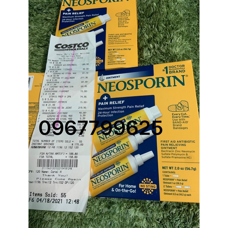 Kem mỡ Neosporin bôi bỏng - Neosporin Pain Relief Ointment