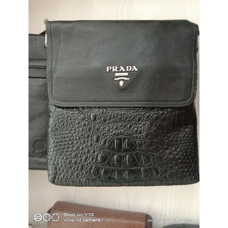 Túi đeo chéo nam da cá sấu