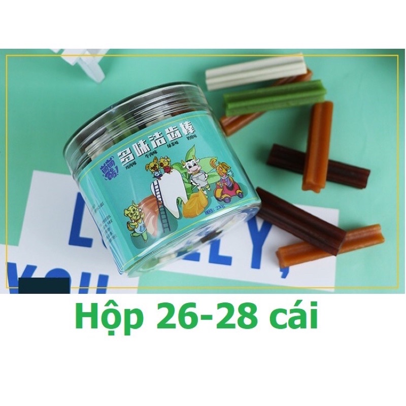 Hộp 26c xương chữ thập cho thú cưng mix vị giúp cho chó sạch răng