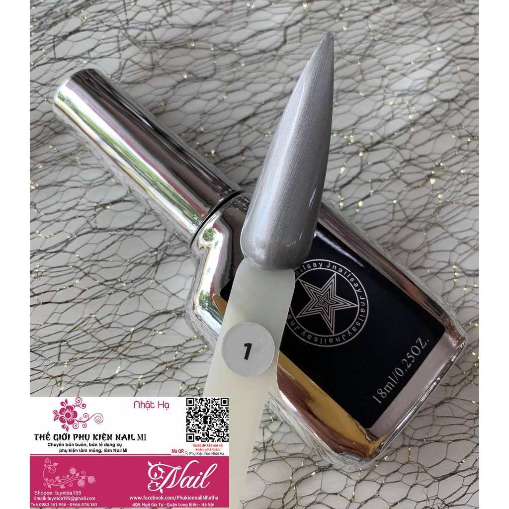 Sơn Gel Tráng Gương JnailSay Màu Bạc 18ml